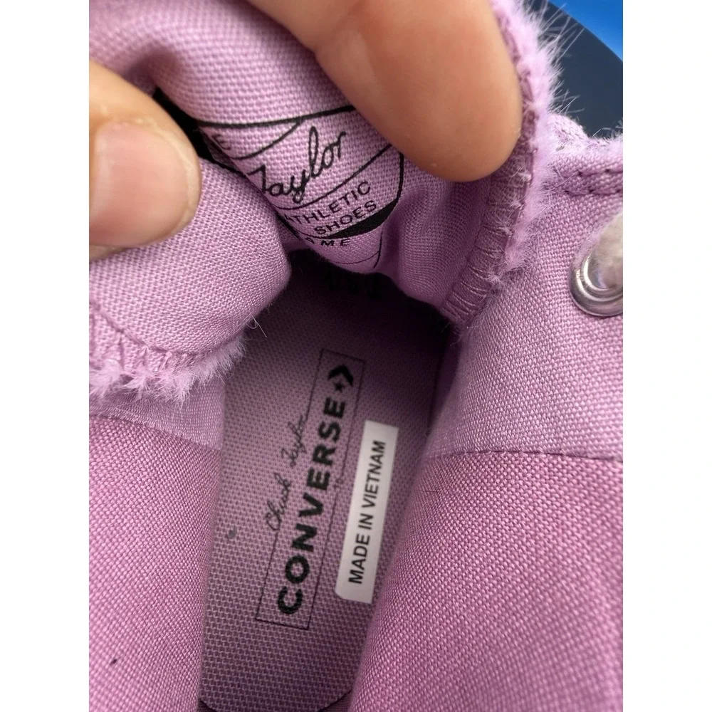 CONVERSE Chuck 70 Womens Sz 7.5 Faux Fur High Top Sneakers Amethyst Pink A13382C